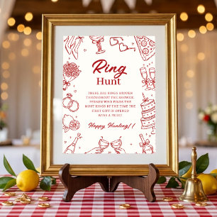 That's Amore Italian Bridal Shower Ring Hunt Game  Poster