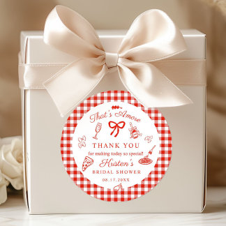 That's Amore Italian Bridal Shower Thank you Classic Round Sticker