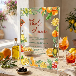 That's Amore Italian Citrus Engagement Party Acrylic Invitations