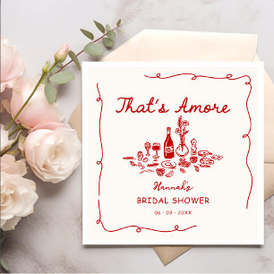 That's Amore Italian Drawn Engagemen Bridal Shower Napkin