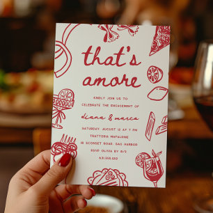 "That's Amore" Italian Engagement Party Invitation
