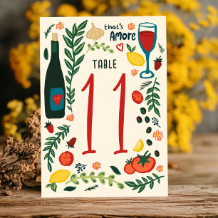 That's Amore Italian Food Charming CUSTOM Wedding Table Number