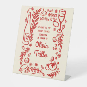 That's Amore Italian Food CUSTOM Bridal Shower Pedestal Sign
