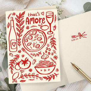 That's Amore Italian Food CUSTOM Bridal SHower  Thank You Card