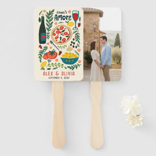 That's Amore Italian Food CUSTOM PHOTO Wedding Hand Fan