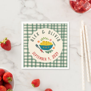 That's Amore Italian Food CUSTOM Plaid Wedding Napkin