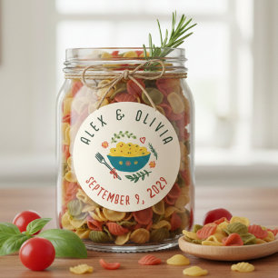 That's Amore Italian Food CUSTOM Wedding  Classic Round Sticker