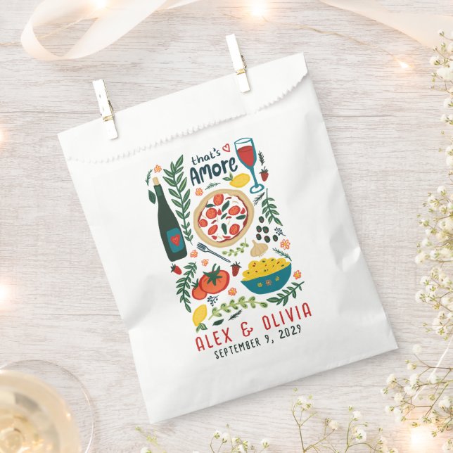 That's Amore Italian Food CUSTOM Wedding  Favour Bag (Clipped)