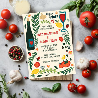 That's Amore Italian Food CUSTOM Wedding Party  Invitation