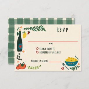 That's Amore Italian Food CUSTOM Wedding  RSVP Card
