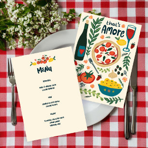That's Amore Italian Food Love Whimsical CUSTOM Menu