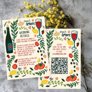 That's Amore Italian Food Wedding QR code Details Enclosure Card