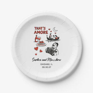 That's Amore Italian Funky Wedding Bridal Shower Paper Plate