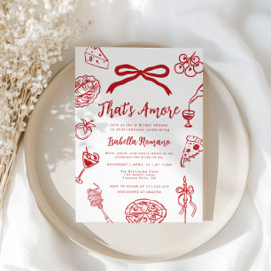 That's Amore Italian Hand drawn Bridal Shower Invitation