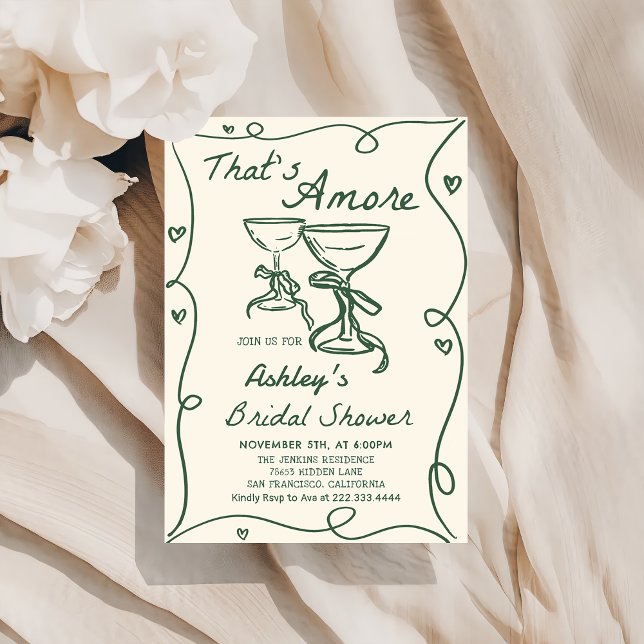 That's Amore Italian Hand Drawn Bridal Shower Invitation (Creator Uploaded)