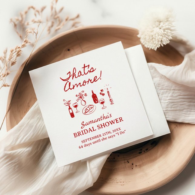 That's Amore Italian Pizza Bridal Shower Napkin (Creator Uploaded)