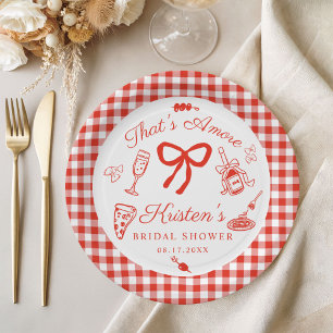 That's Amore Italian Pizza Bridal Shower Paper Plate