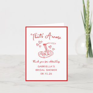 That's Amore Italian Red Bridal Shower Thank You