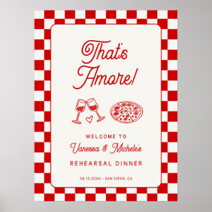 That's Amore Italian Rehearsal Dinner Welcome Poster