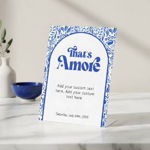 That's Amore Italian Retro Typography Tabletop Pedestal Sign