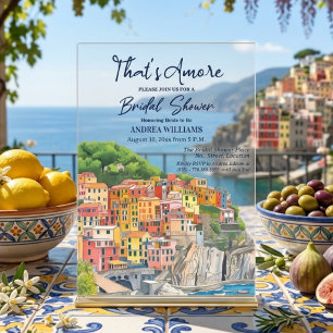 That's Amore Italian Riviera Bridal Shower Acrylic Invitations