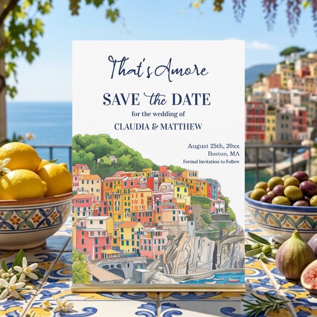 That's Amore Italian Riviera Elegant Save The Date (Creator Uploaded)
