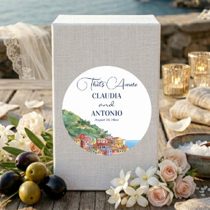 That's Amore Italian Riviera Wedding Classic Round Sticker