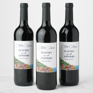 That's Amore Italian Riviera Wedding Wine Label