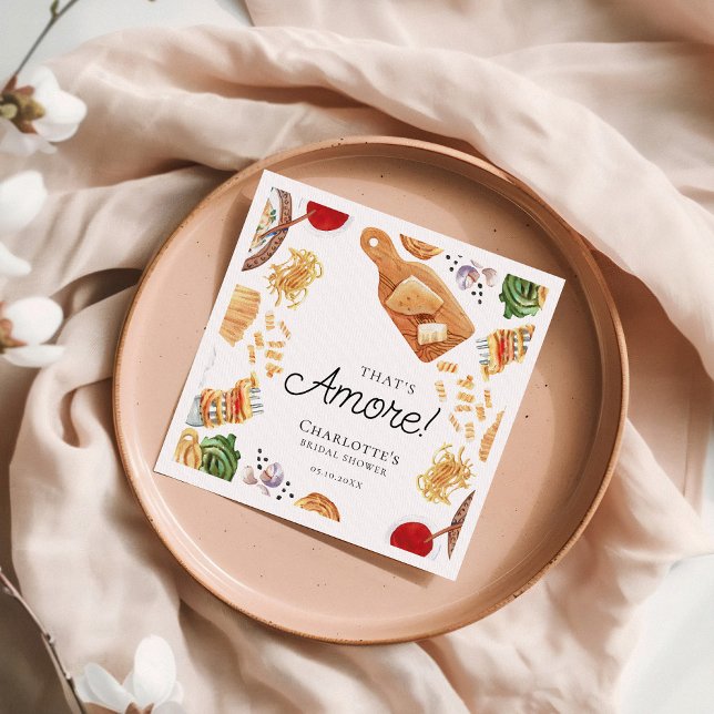 That's Amore Italian Script Bridal Shower Napkin (Creator Uploaded)