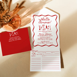 That's Amore Italian Theme Bridal Shower All In One Invitation