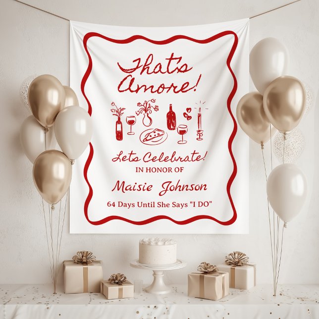 That's Amore Italian Theme Bridal Shower Sign Tapestry (Creator Uploaded)