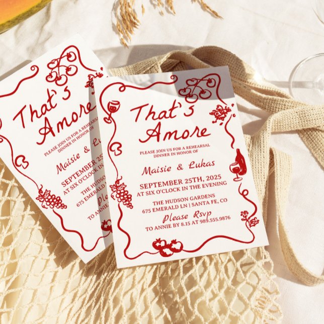 That's Amore Italian Theme Rehearsal Dinner Invitation (Creator Uploaded)