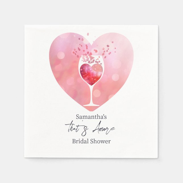 Thats Amore Italian Vino Before Vows Bridal Shower Napkin (Front)