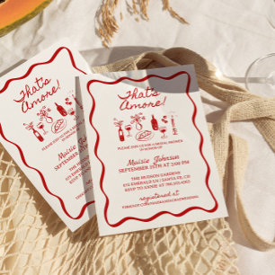 That's Amore Italian Wavy Border Bridal Shower Invitation