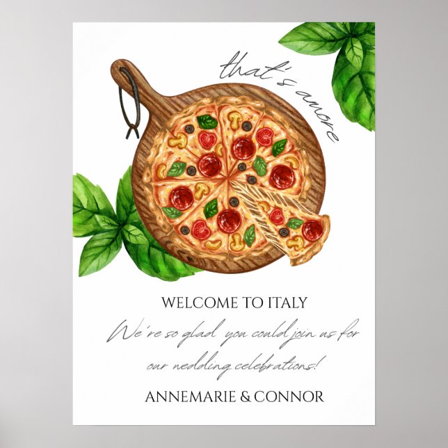That's amore Italy Pizza Welcome Sign (Front)