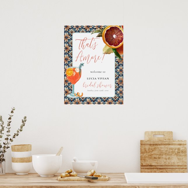 That's Amore Juicy Orange Spritz Bridal Welcome Poster (Kitchen)