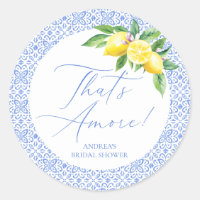 That's Amore Lemon Italian Blue Tile Bridal Shower