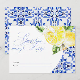 That's Amore Lemon Italian Blue Tile how many kiss Invitation