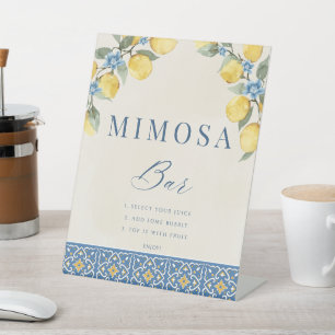 That's Amore Lemon Shower Mimosa Bar Poster Pedestal Sign