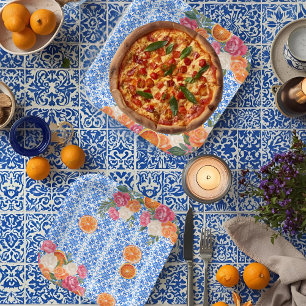 Thats amore mediterranean blue tiles bridal shower paper plate