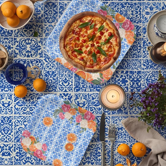 Thats amore mediterranean blue tiles bridal shower paper plate (Creator Uploaded)