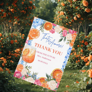 Thats amore mediterranean blue tiles bridal shower thank you card