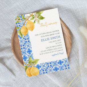 That's amore   Mediterranean Lemon Bridal Shower  Invitation