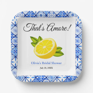 That's Amore   Mediterranean Lemon Bridal Shower Paper Plate