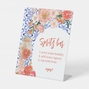Thats amore mediterranean Spritz Bar Bridal Shower Pedestal Sign