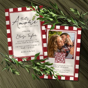 That's Amore Red Checkered Bridal Shower Invitation