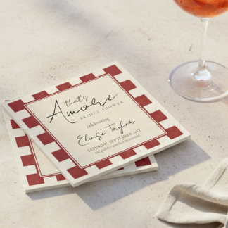 That's Amore Red Checkered Bridal Shower Napkin