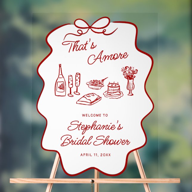 That's Amore Red Doodle Frame Large Welcome (Neutre)