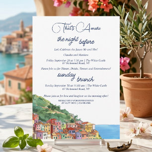 That's Amore Rehearsal Dinner & Sunday Brunch Invitation
