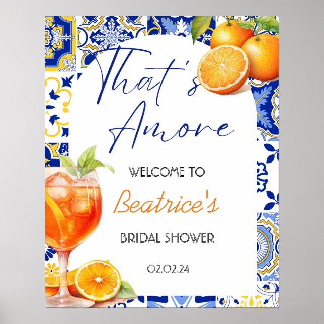 That's Amore Spritz Bridal Shower Welcome Sign (Front)